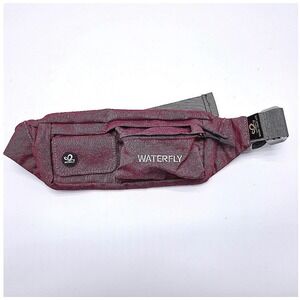 WATERFLY Unisex Belt Bag Fanny Pack Burgundy Adjustable Strap Zipper Pockets